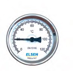 Термометр биметаллический D63, накладной, T°C -от 0 до +120
