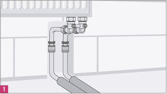 Трубки для нижнего подключения радиаторов отопления