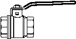 Шаровой кран "Optibal" с рычажной рукояткой Ду40, G1 1/2"ВР